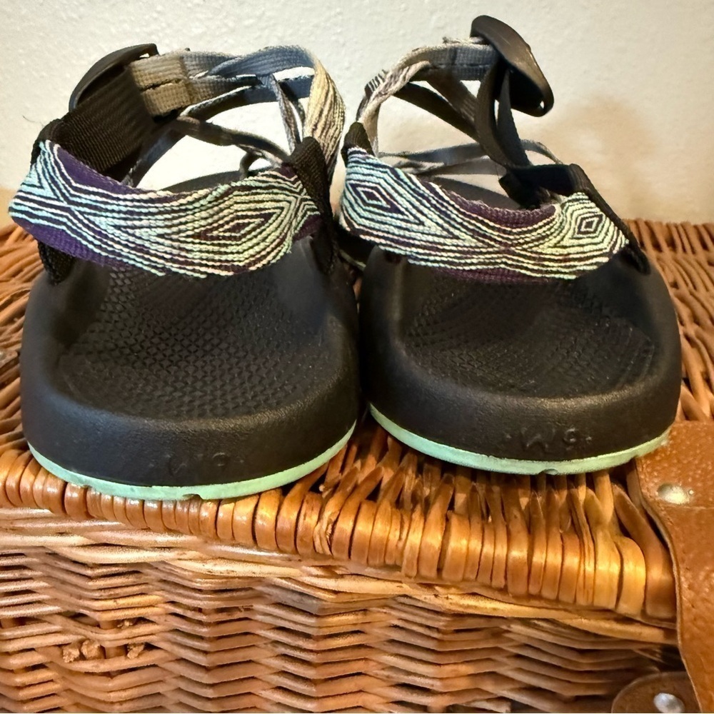 Chaco Strappy Sports Outdoor Sandals Dash Grey Blue Womens Sz 9 Comfort Hiking - Picture 5 of 8